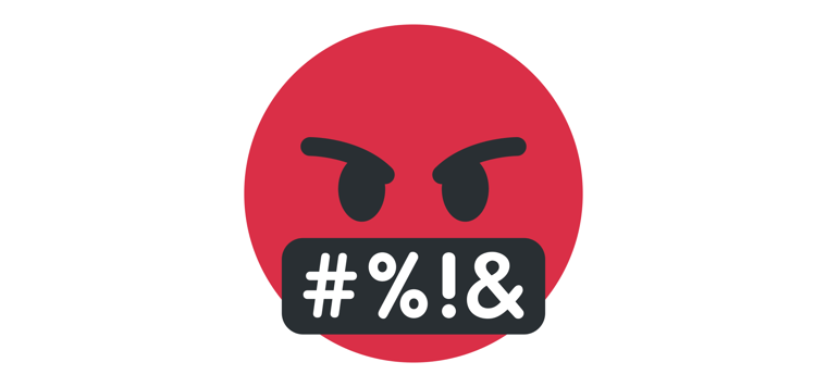 Red faced swearing emoji